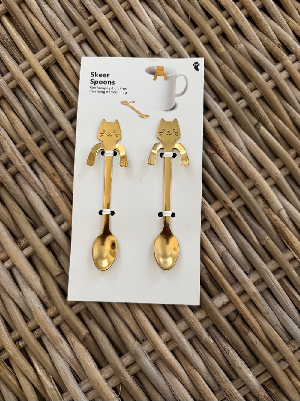 Flying Tiger Copenhagen- Gold Cat Hanging Spoons